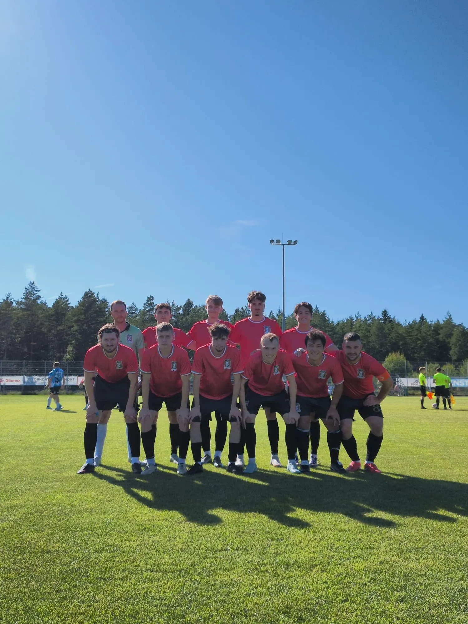 Rumori Calcio Tallinn lined up in red before an away league game